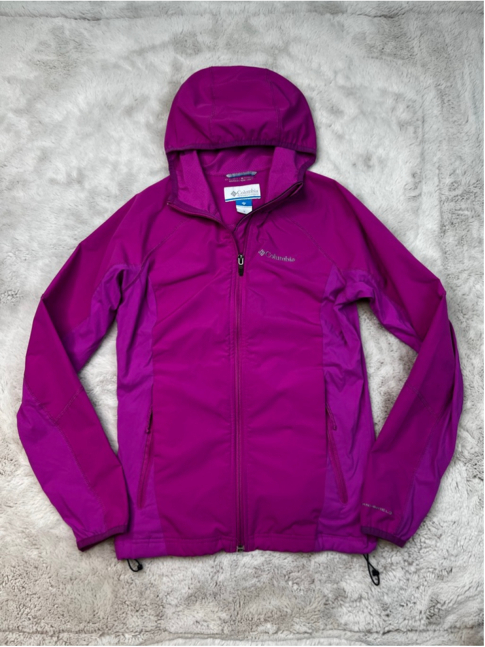 Columbia Omni-Shield Hooded Jacket Womens Size Small Waterproof Windbreaker Pink